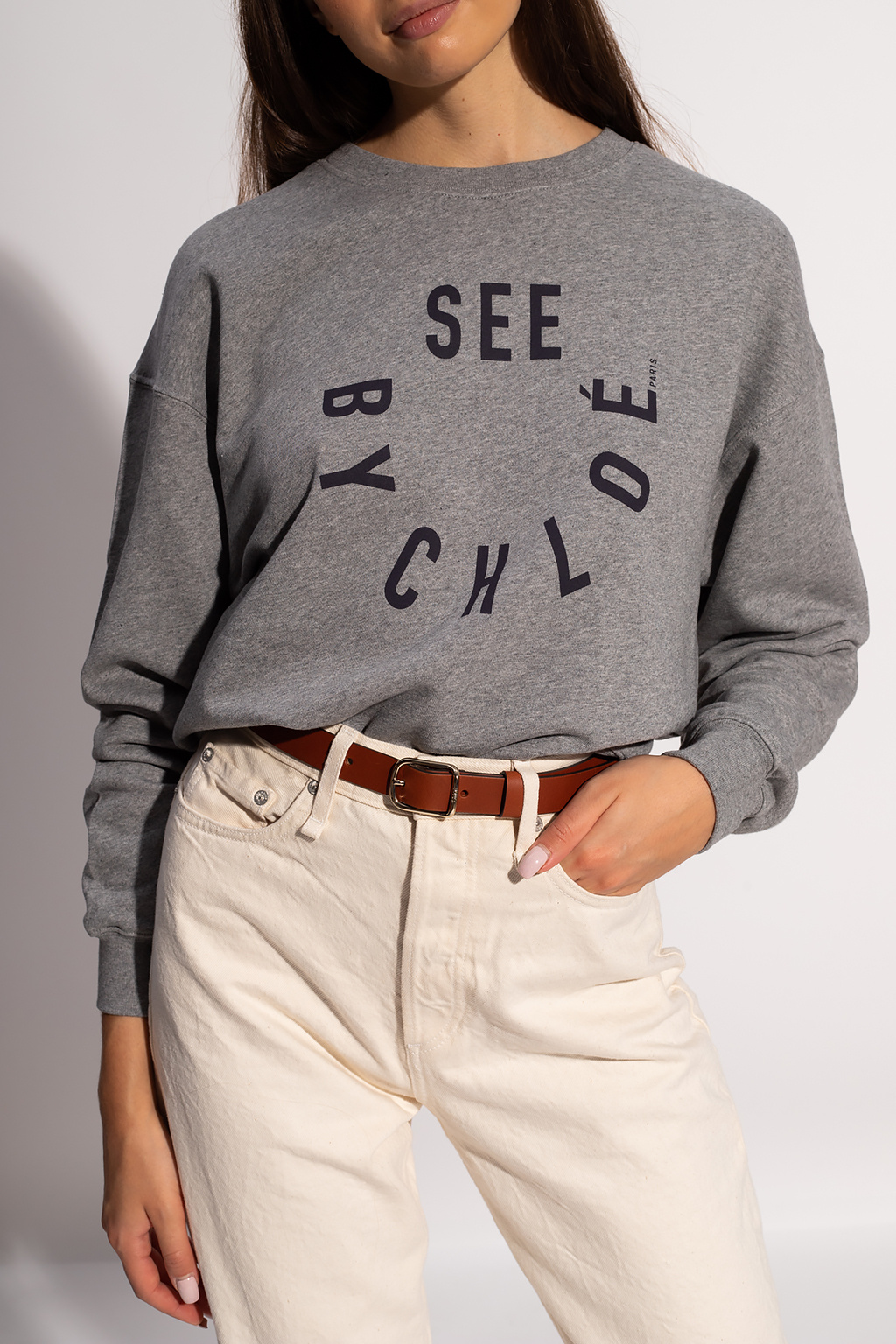 See by Chloe Logo Printed Crewneck Sweatshirt - ShopStyle