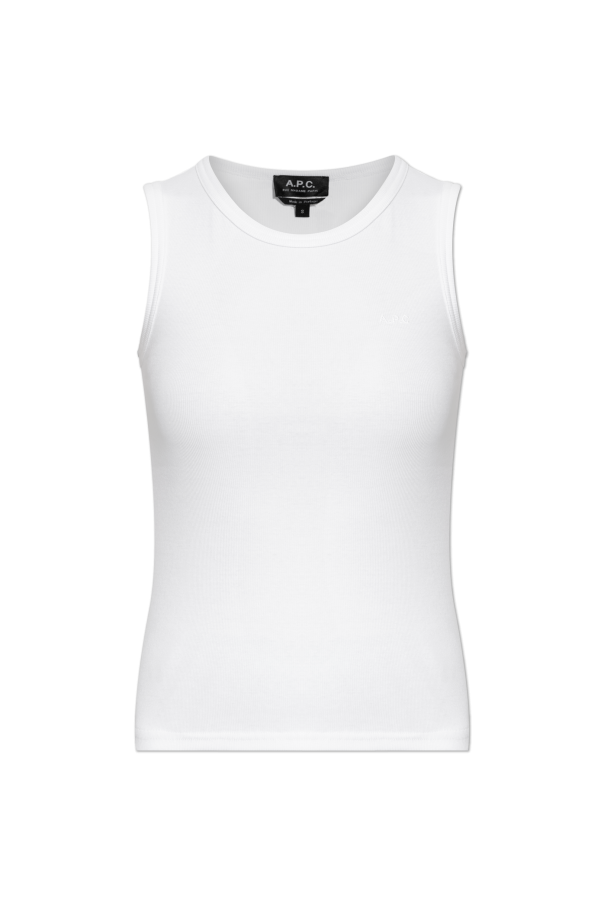 A.P.C. Prążkowany top z wyszytym logo