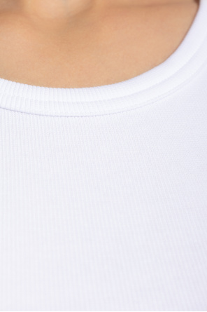 A.P.C. Prążkowany top z wyszytym logo