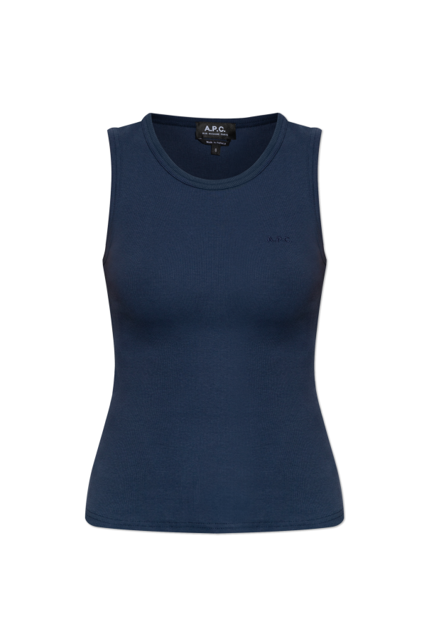 A.P.C. Prążkowany top z wyszytym logo