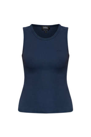 Ribbed top with embroidered logo