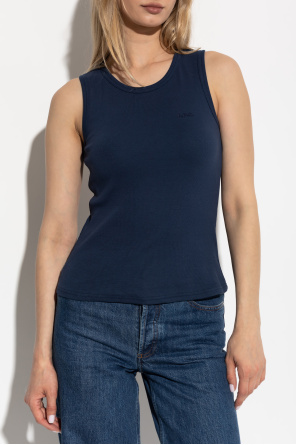 A.P.C. Prążkowany top z wyszytym logo
