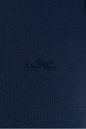 A.P.C. Prążkowany top z wyszytym logo