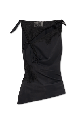 Top con inserciones de encaje