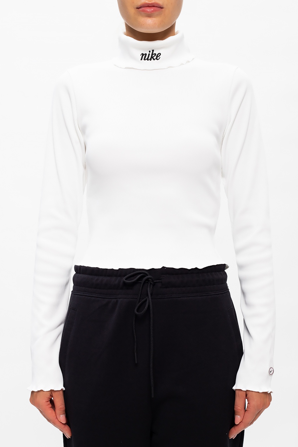 Ribbed turtleneck top with logo Nike 