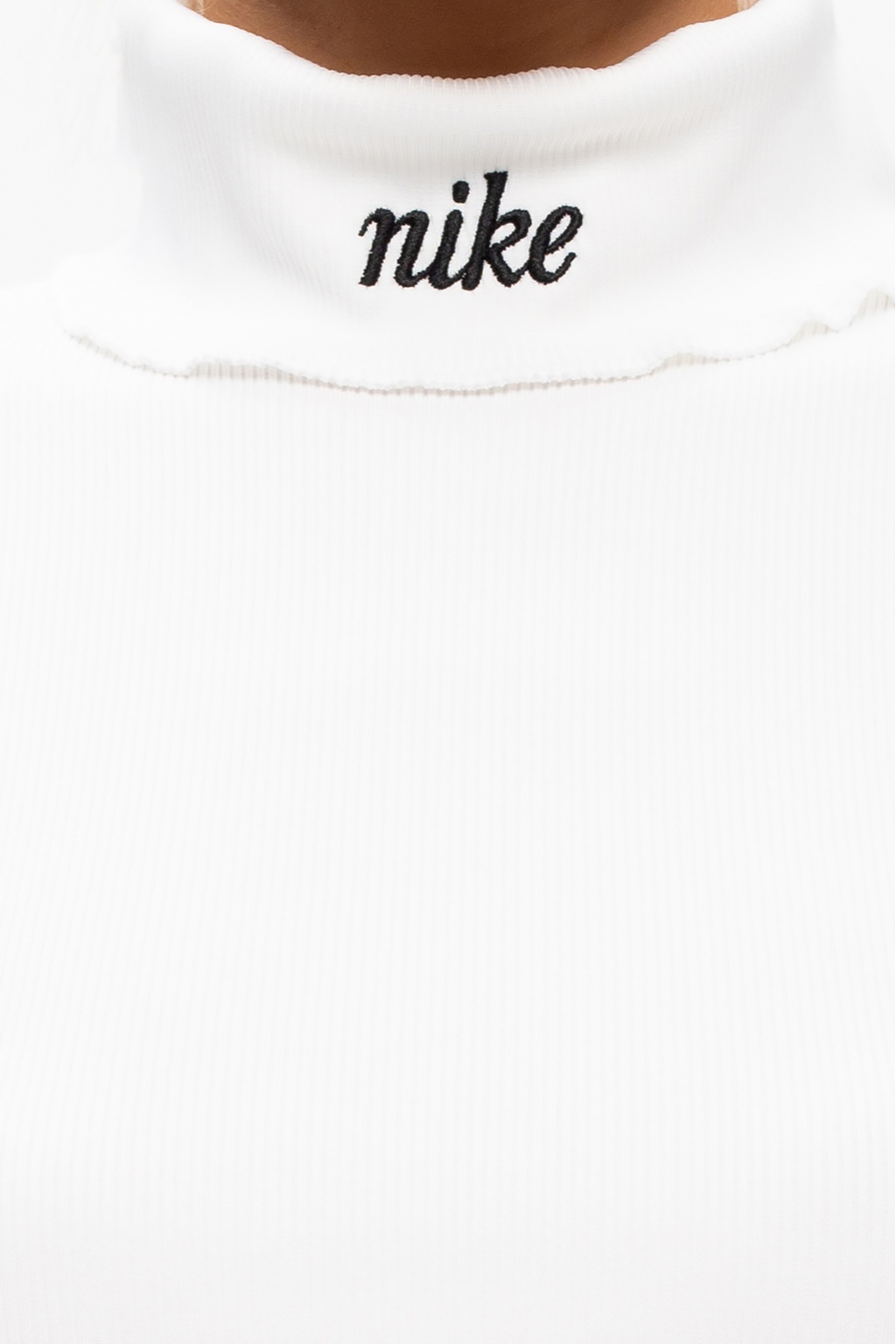 Typisch kapperszaak Vuilnisbak White Ribbed turtleneck top with logo Nike - Vitkac Italy