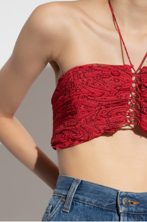 Etro Lace-up cropped top