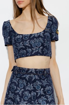 Etro Cropped top with jacquard pattern