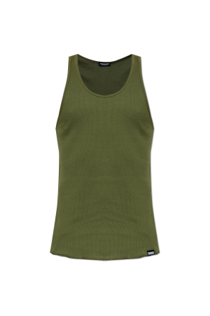 Prążkowany top bieliźniany bez rękawów