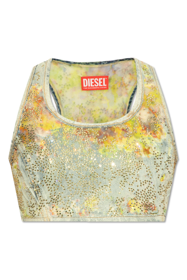 Diesel ‘DE-DETOP-FSE’ denim crop top