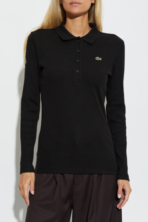 Lacoste Ribbed long-sleeve polo