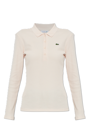 Ribbed long-sleeve polo