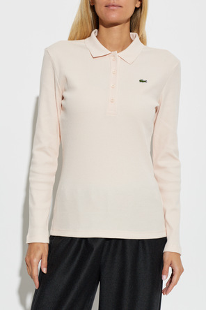 Lacoste Geripptes Langarm-Poloshirt