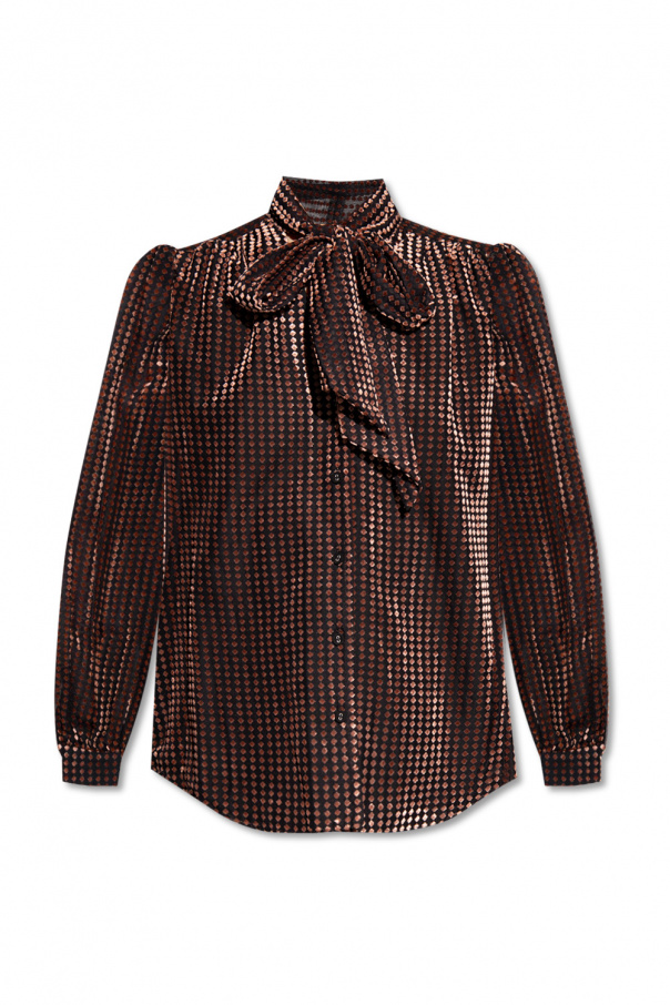 Diane Von Furstenberg ‘Harvey’ shirt Gelb with tie neck