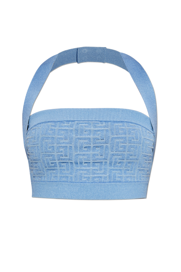 Balmain Top corto con hombros descubiertos