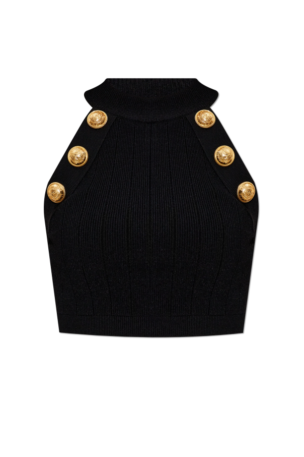 Balmain Short top with decorative buttons