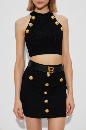 Balmain Short top with decorative buttons