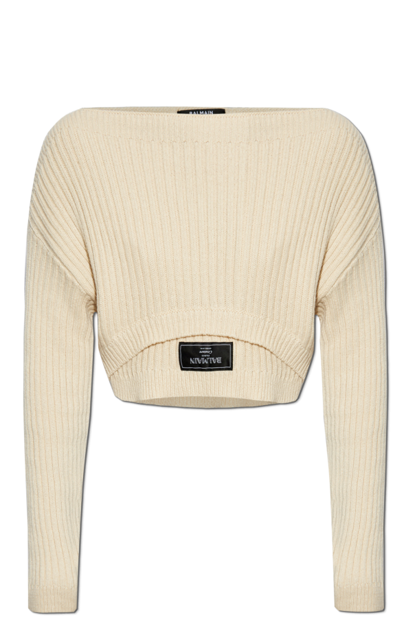 Balmain Short sweater with patch