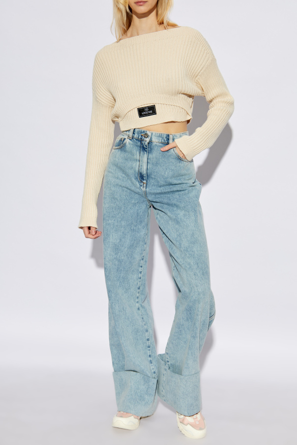 Balmain Short sweater with patch