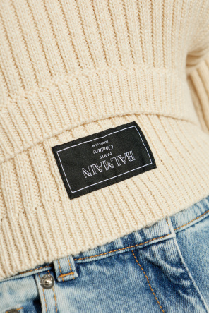 Balmain Short sweater with patch