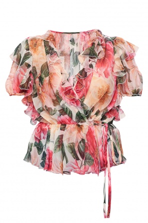 Floral-motif silk top od Dolce & Gabbana