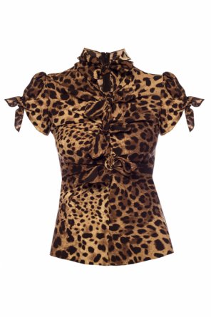 dolce gabbana leopard print leather trousers item
