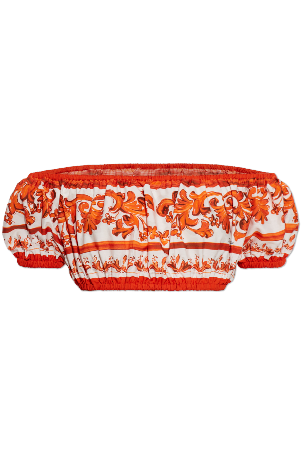 Short top with 'Majolica' print od Dolce & Gabbana