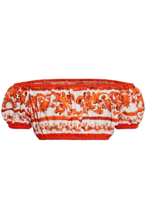 Short top with 'Majolica' print