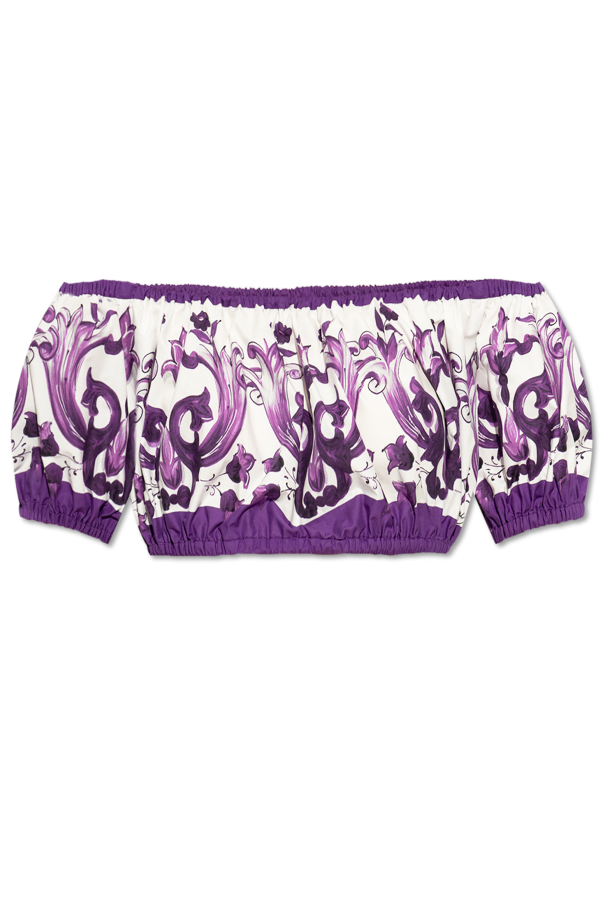 Short top with 'Majolica' print od Dolce & Gabbana