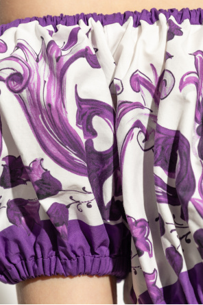 Dolce & Gabbana Kurzes Top mit Aufdruck „Majolica“