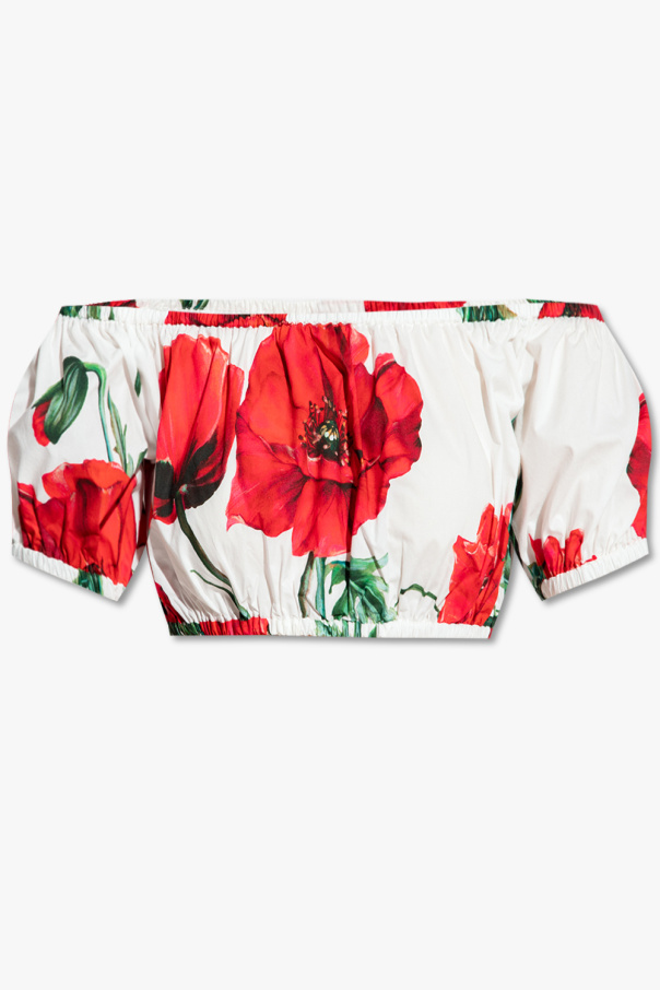 Gabbana Hats Czarny Floral crop top