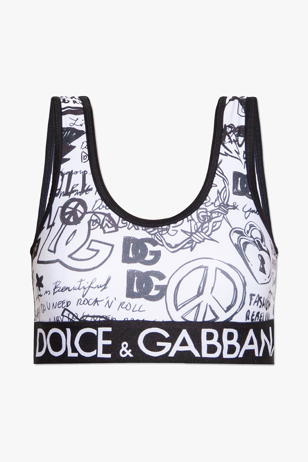 Dolce & Gabbana sleeveless lace panelled top dolce gabbana kids printed cotton top