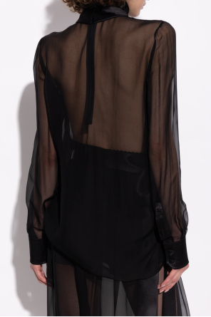 Dolce & Gabbana Transparent top with stand-up collar