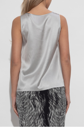 Dolce & Gabbana Top de seda con aplique en forma de logo