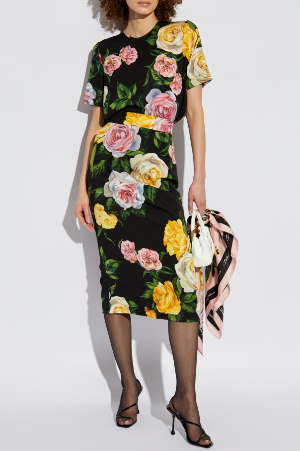 Dolce & Gabbana Silk top with floral motif