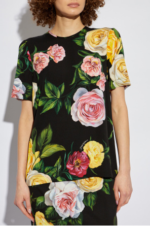 Dolce & Gabbana Silk top with floral motif