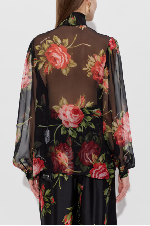 Dolce & Gabbana Camisa de seda com padrão floral