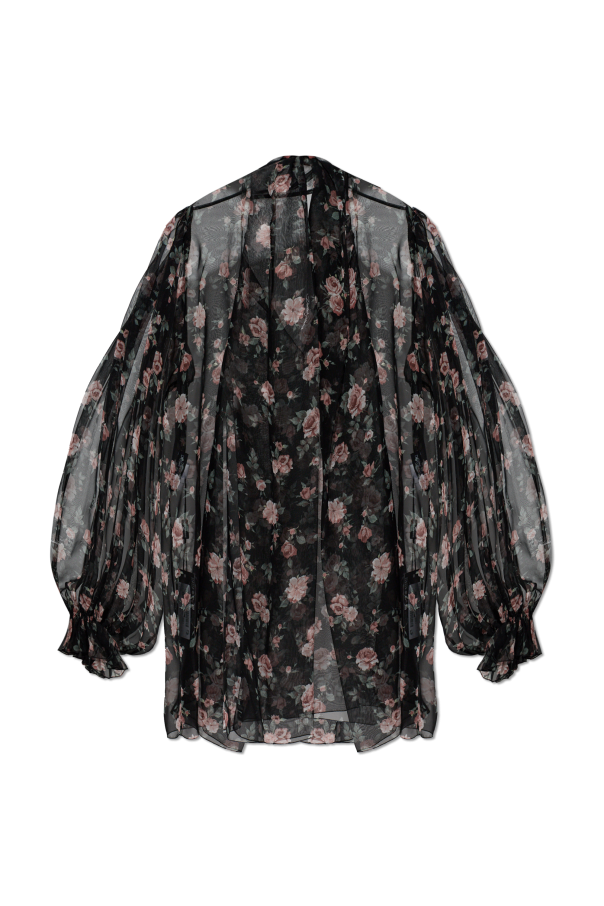 Silk top with floral motif od Dolce & Gabbana
