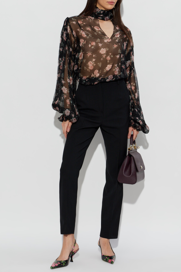Dolce & Gabbana Silk top with floral motif