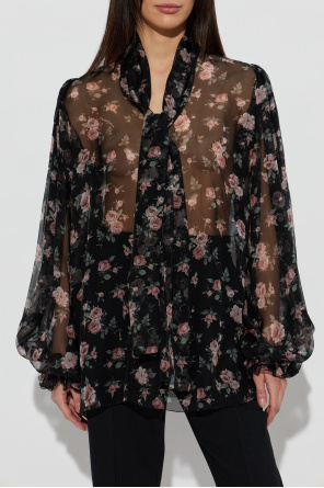 Dolce & Gabbana Silk top with floral motif