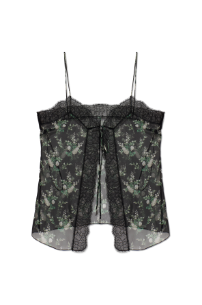 Silk top with floral motif