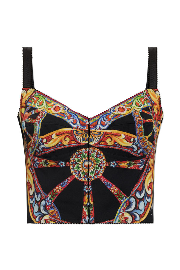 Short top with 'Carretto' print od Dolce & Gabbana