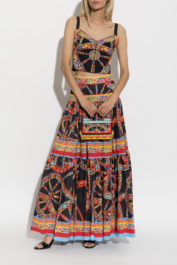 Dolce & Gabbana Top curto com estampado `Carretto`