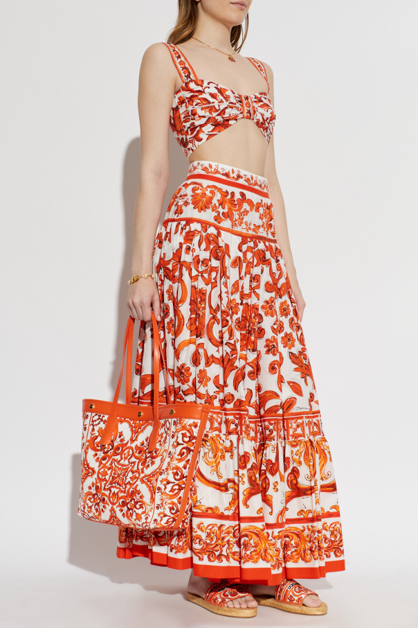 Dolce & Gabbana Krótki top z nadrukiem `Majolica`