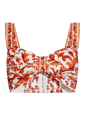 Short top with "Majolica" print