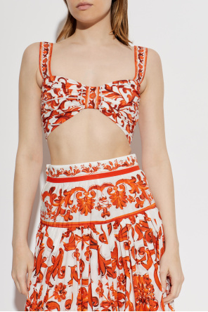 Dolce & Gabbana Krótki top z nadrukiem `Majolica`