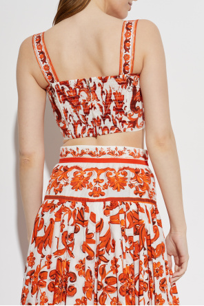 Dolce & Gabbana Krótki top z nadrukiem `Majolica`