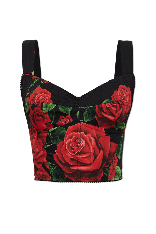 Short top with floral motif od Dolce & Gabbana