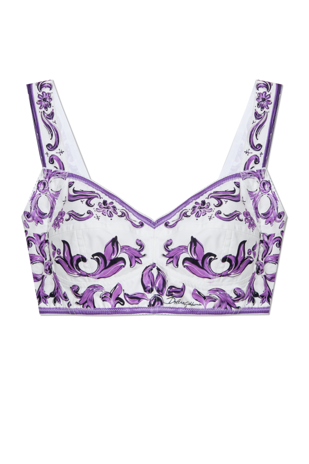 Short top with "Majolica" print od Dolce & Gabbana