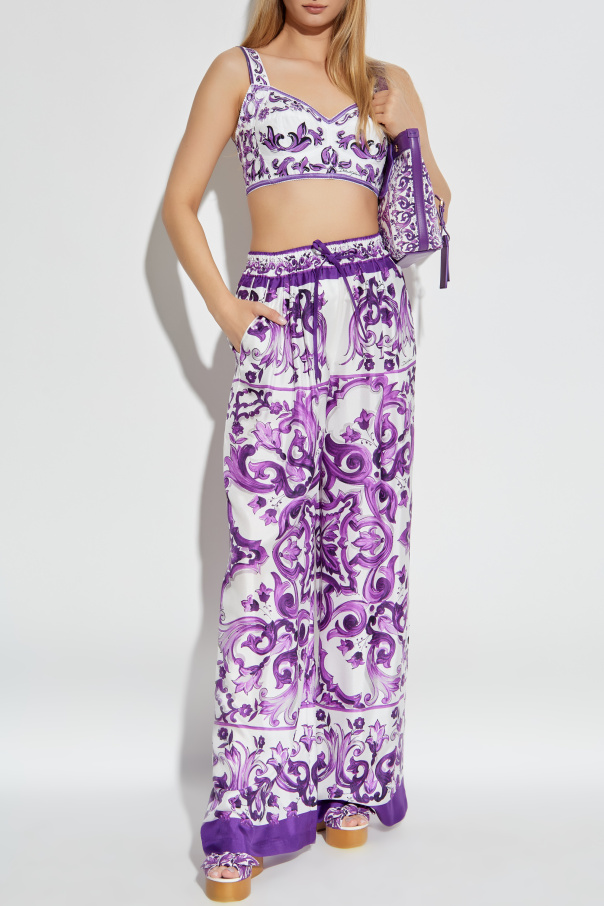 Dolce & Gabbana Krótki top z nadrukiem  `Majolica`